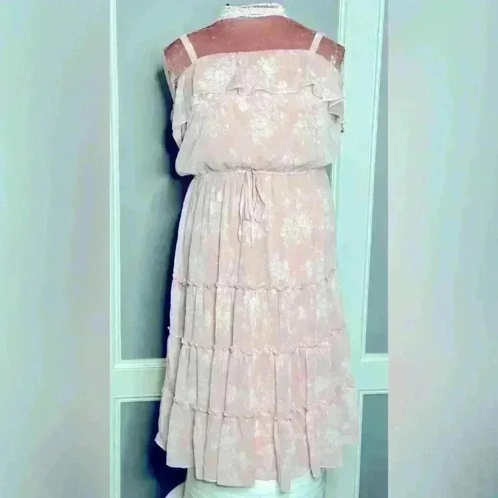 Francesca's mi ami Candice Floral Flounce Maxi Dress (V12) - Picture 2 of 8
